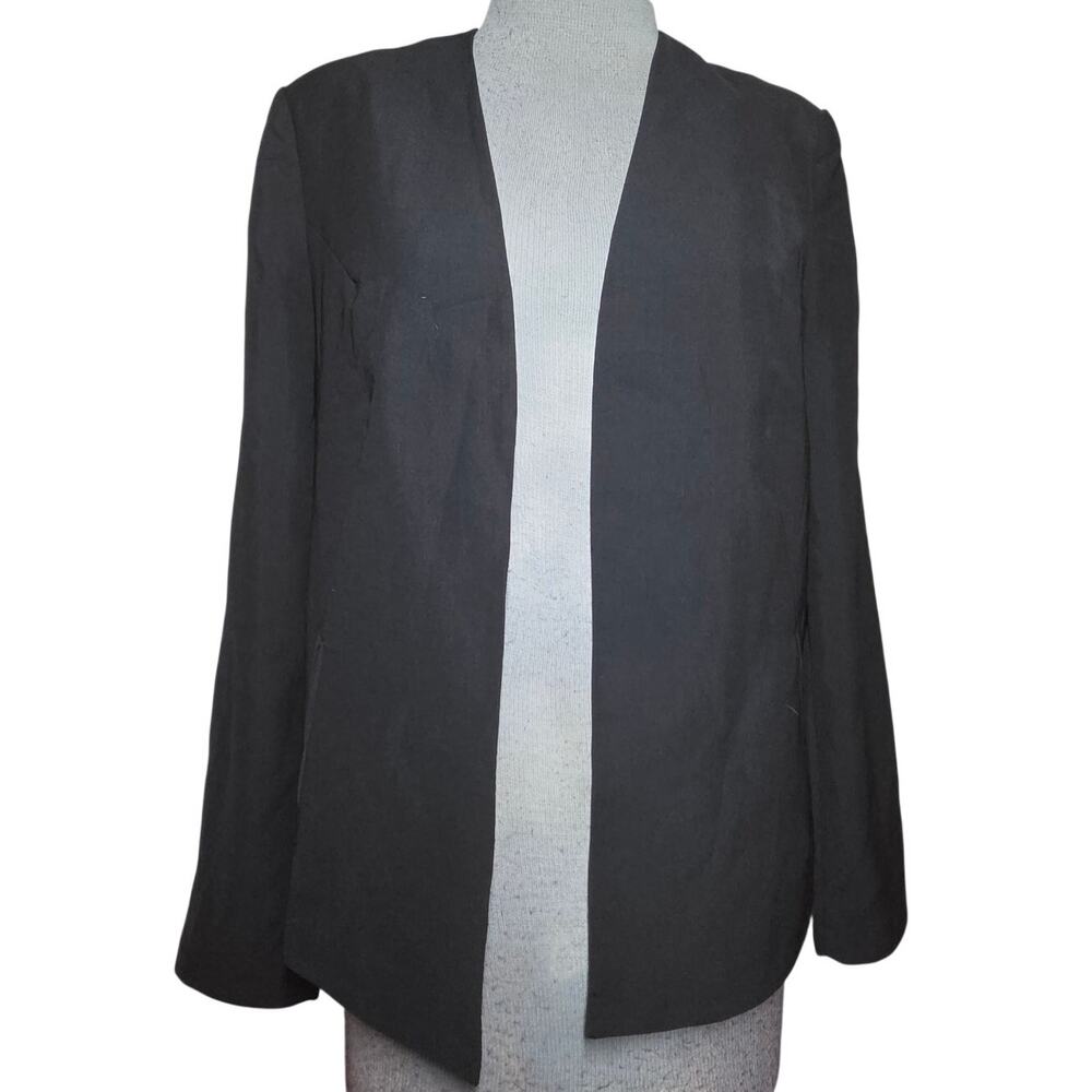Black Open Front Blazer Jacket Size Large